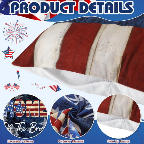 FuWeave Vintage American flag design pillow cover brings timeless Americana.
