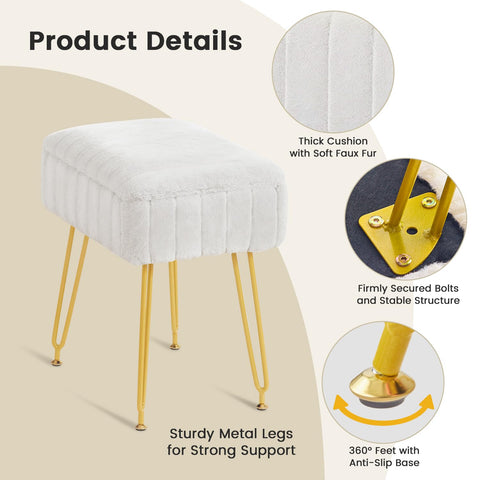 FUXA vanity stool arrives with easy assembly and included hardware.