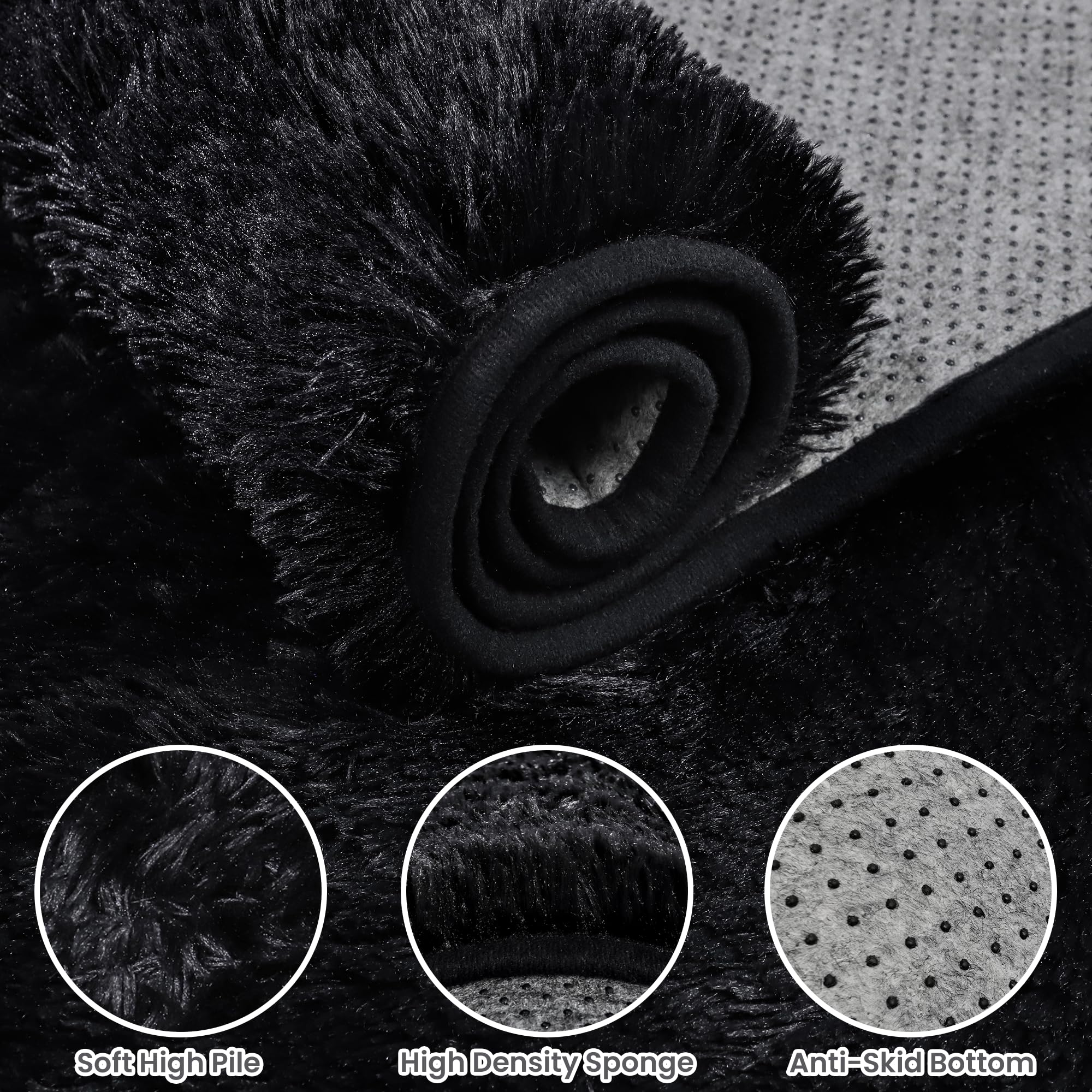 Fuzziness easy-care plush rug for simple cleaning in busy homes