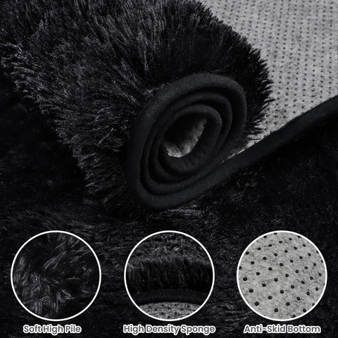 Fuzziness easy-care plush rug for simple cleaning in busy homes