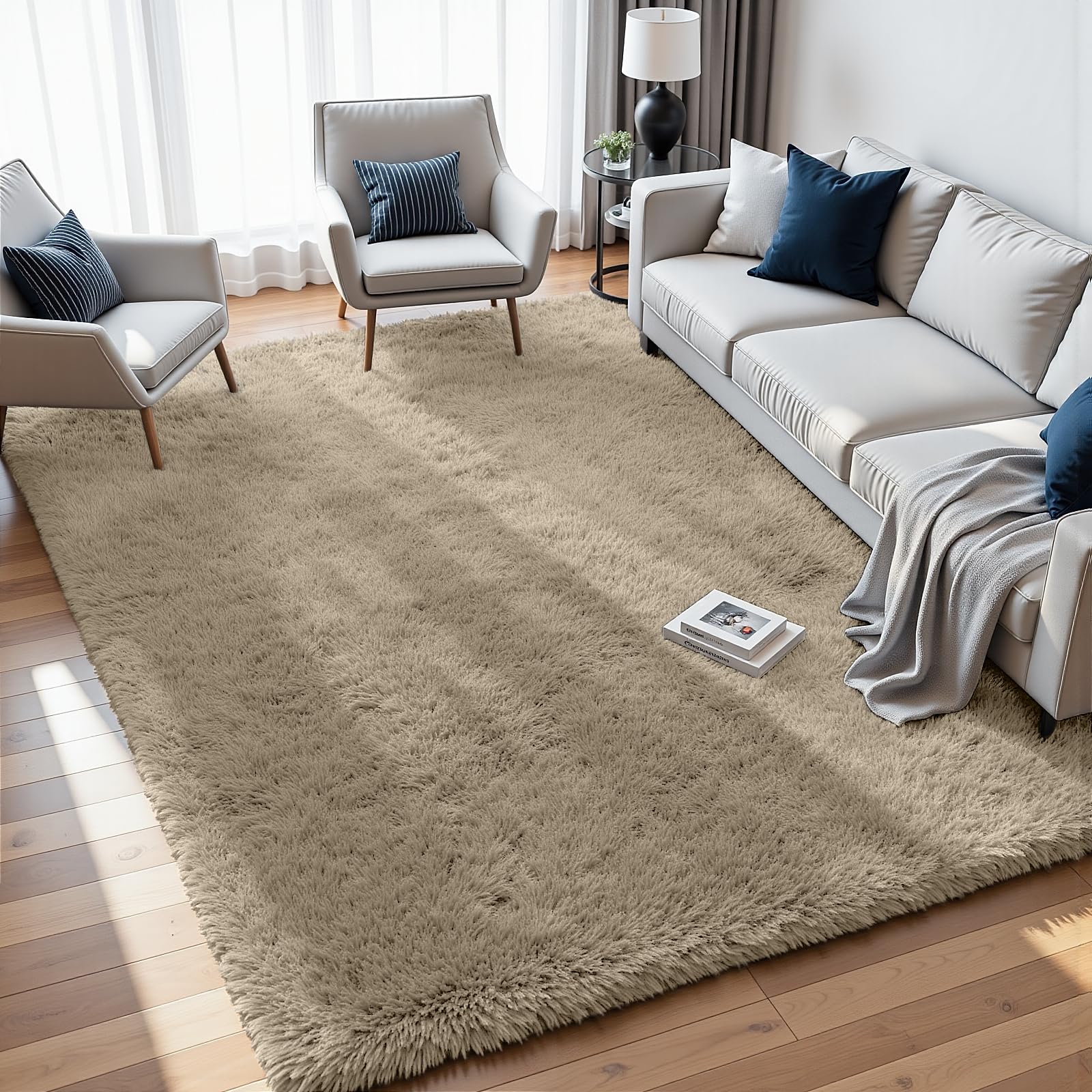 Fuzziness memory-foam layer rug cushions each step softly