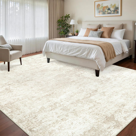 Fuzziness vintage floral rug texture in soft faux wool enhances bedroom comfort