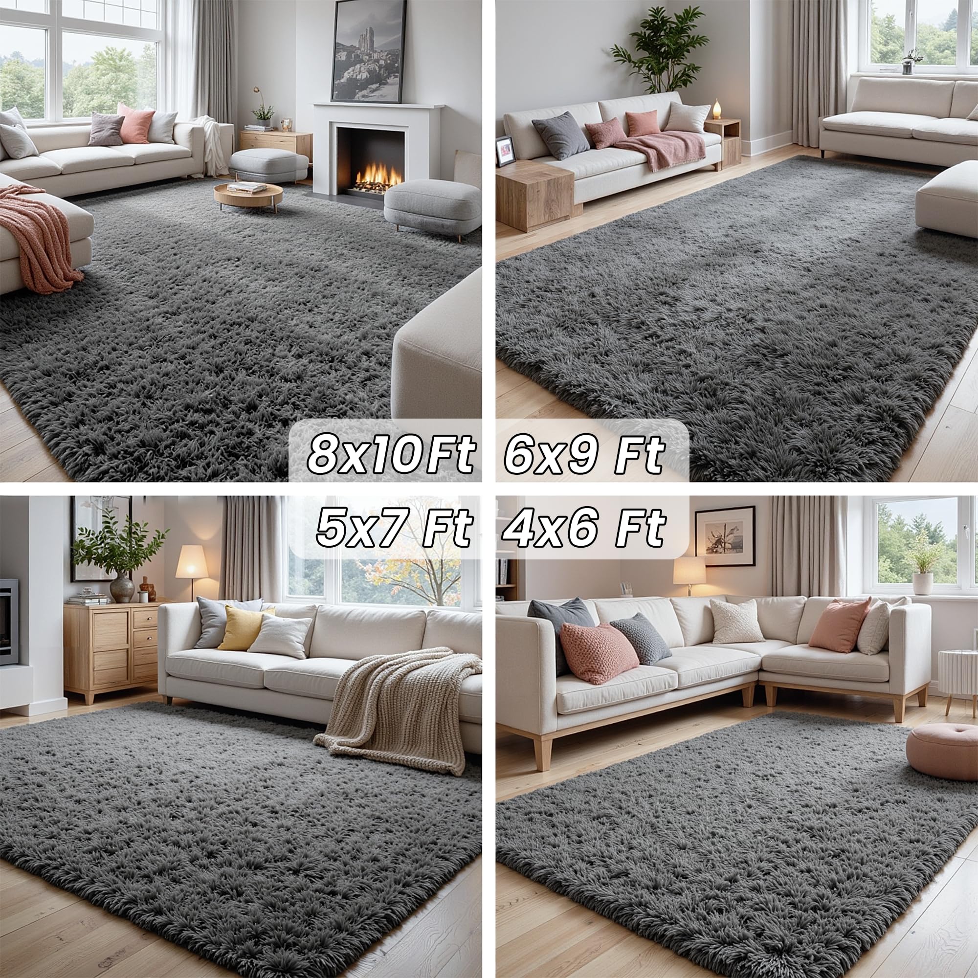 Fuzziness warm, kid-friendly rug for playrooms and dorms.