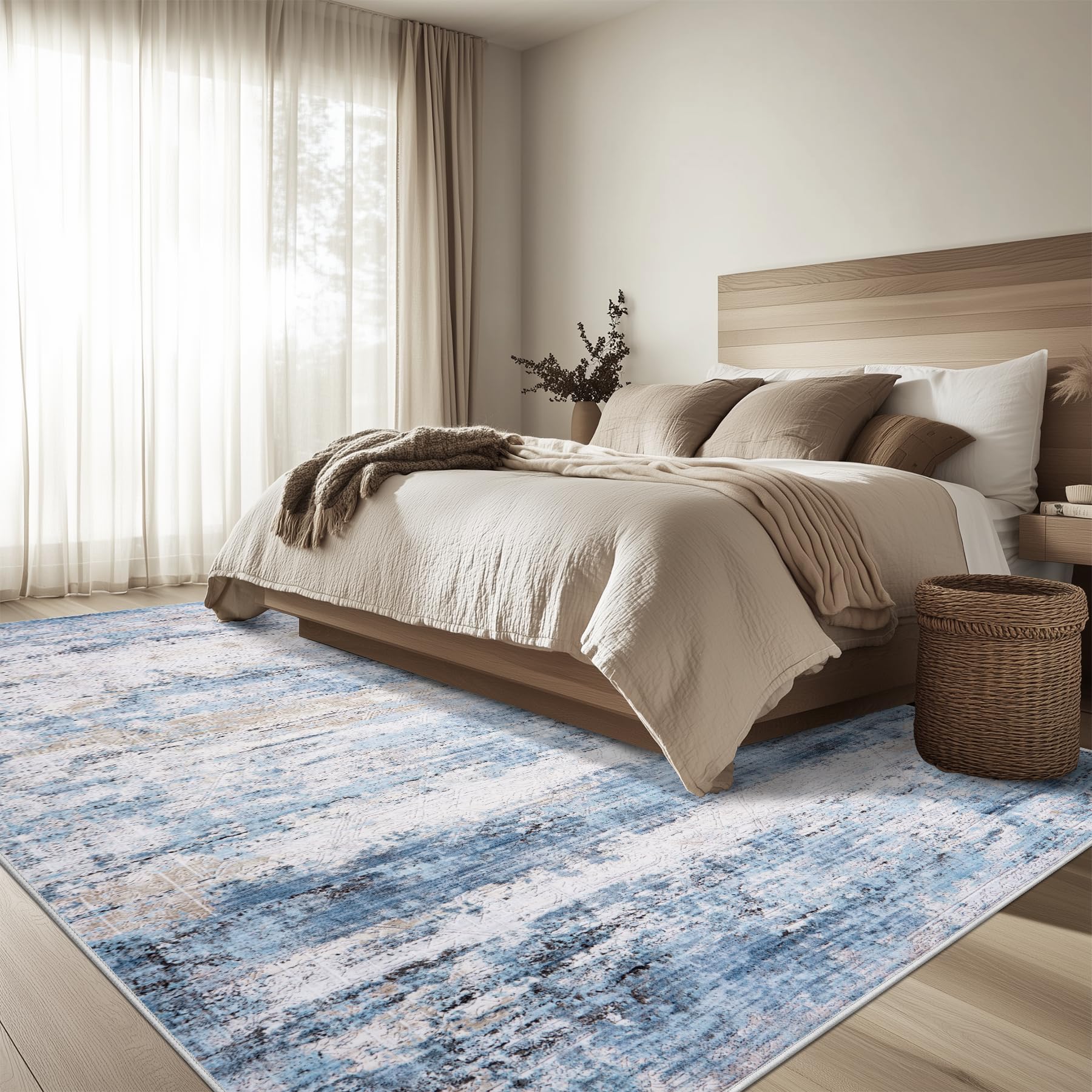 Fuzziness washable rug 6x9 simplifies spill cleanup in busy homes