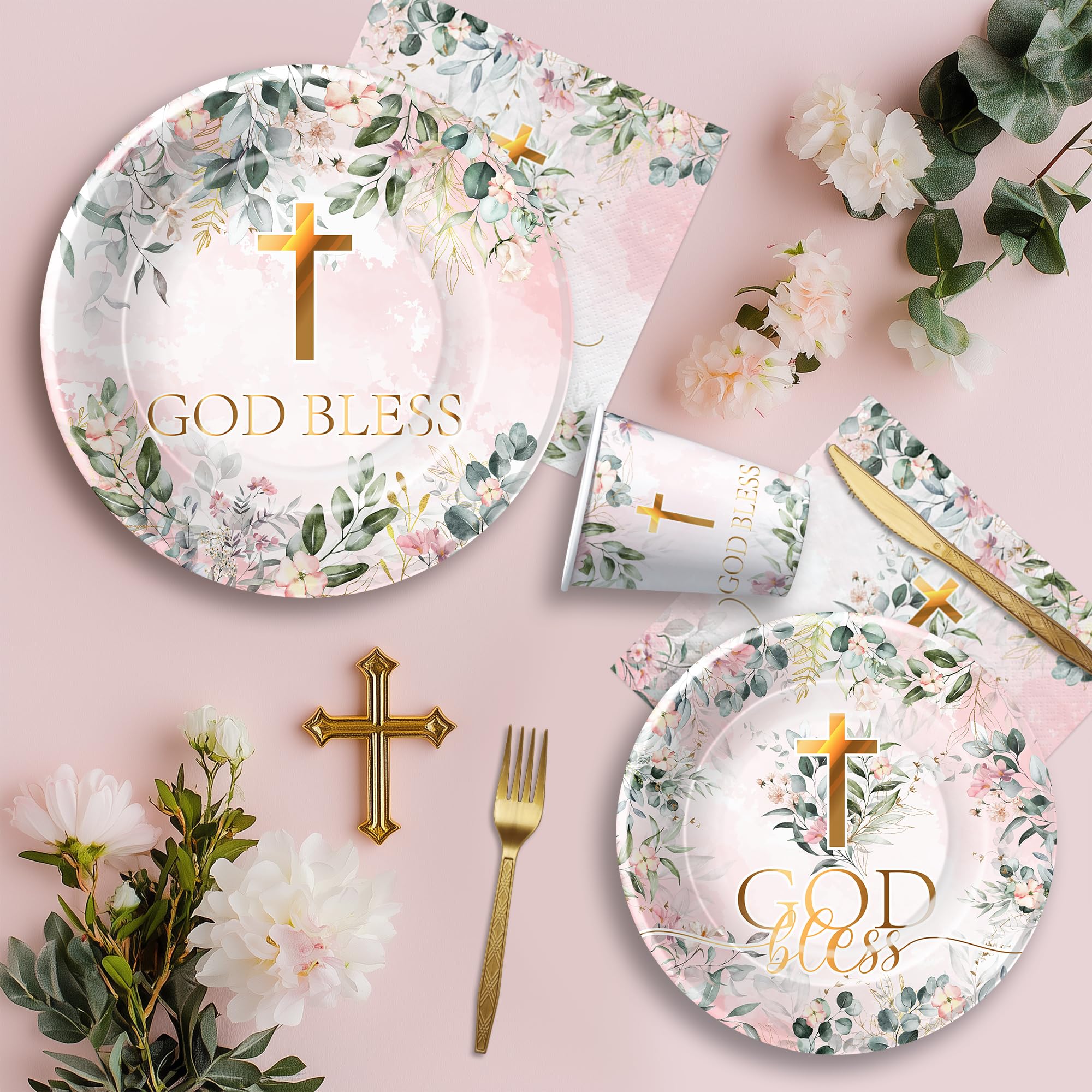 FVABO God Bless napkins, soft and absorbent for celebrations.