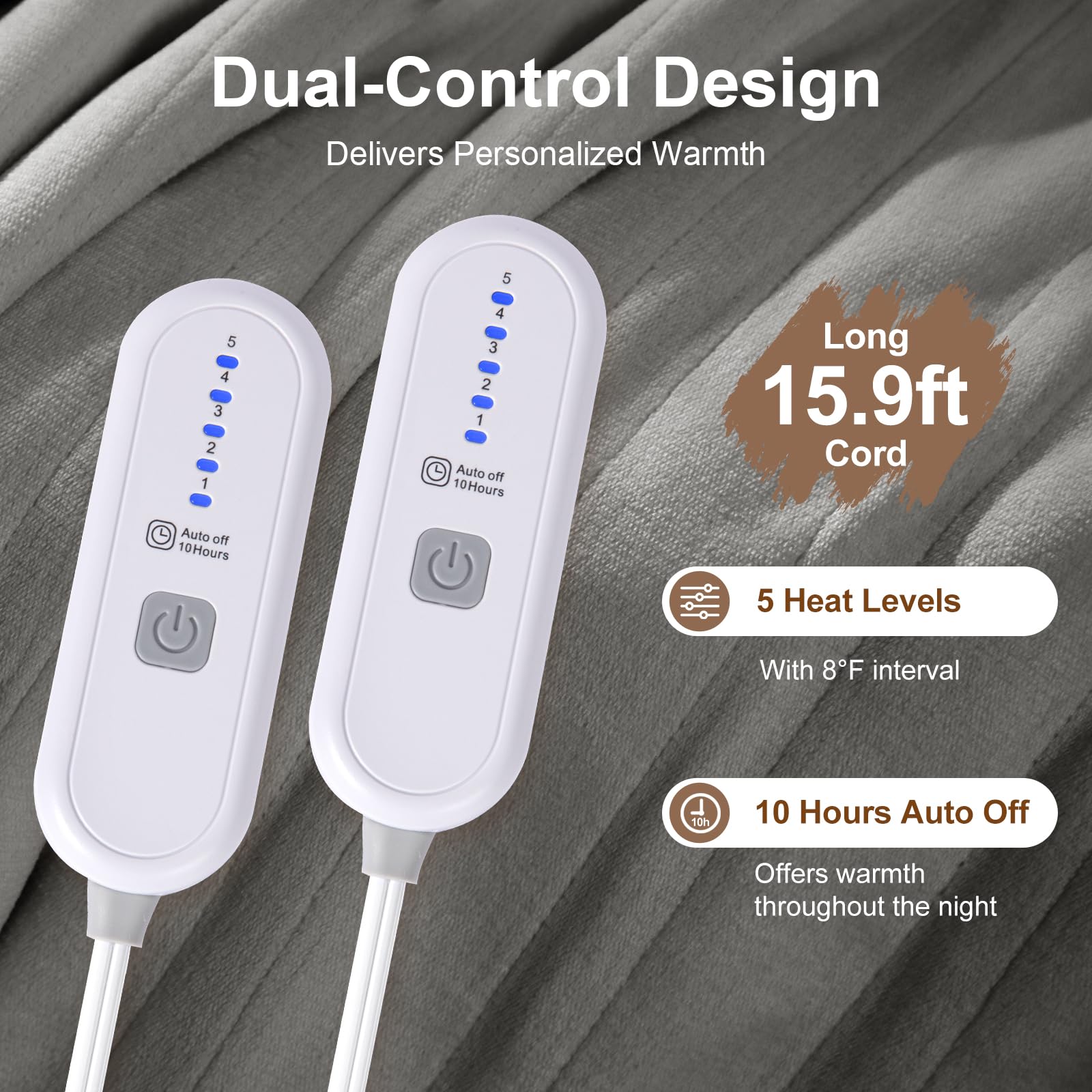 FVERWAG 5-heat-level blanket lets you pick ideal temperature nightly.