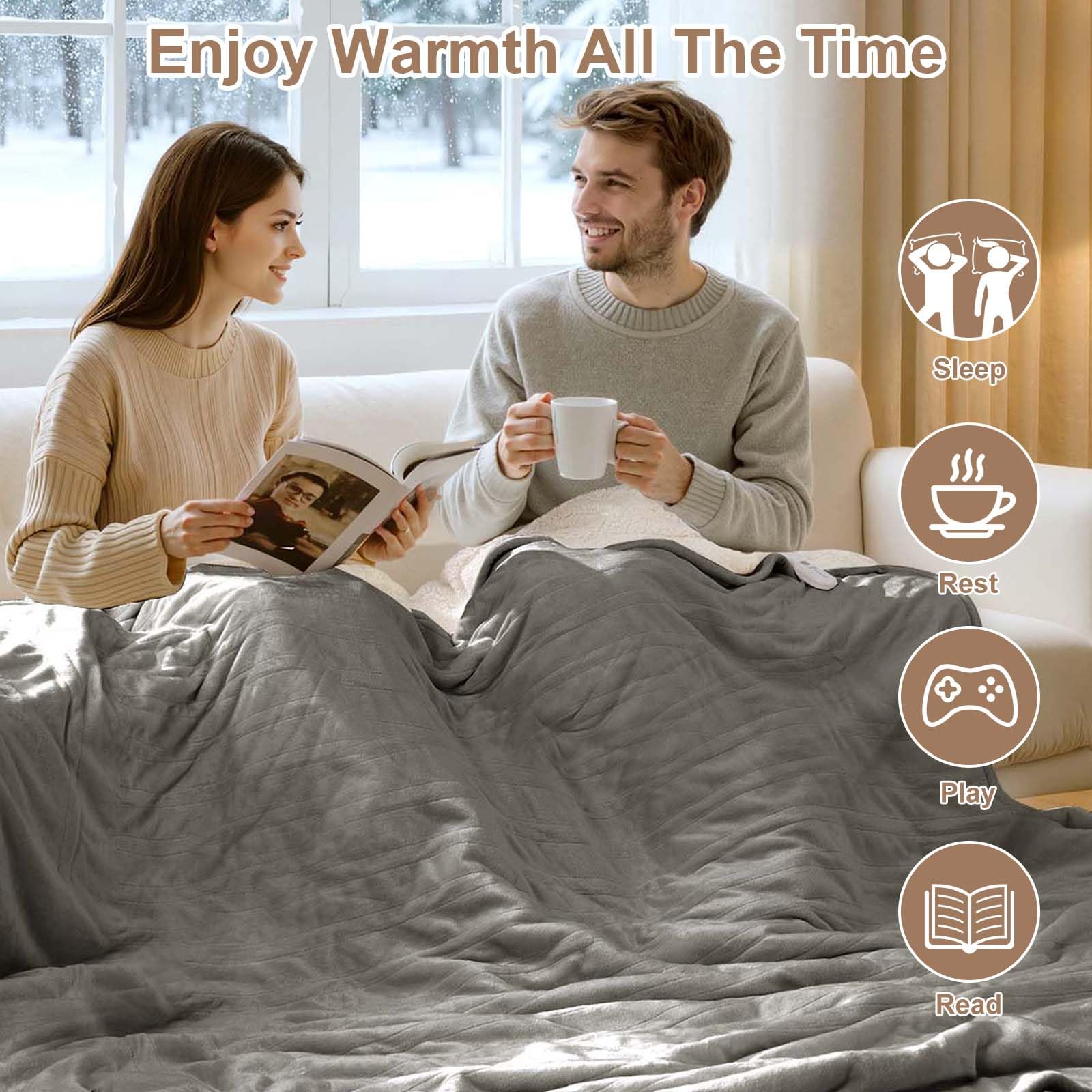 FVERWAG 200GSM flannel and sherpa provide plush warmth.