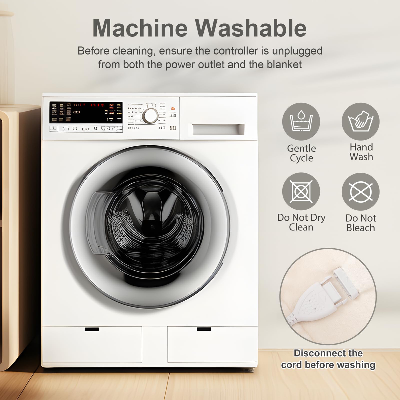 FVERWAG machine-washable heated blanket for easy care.