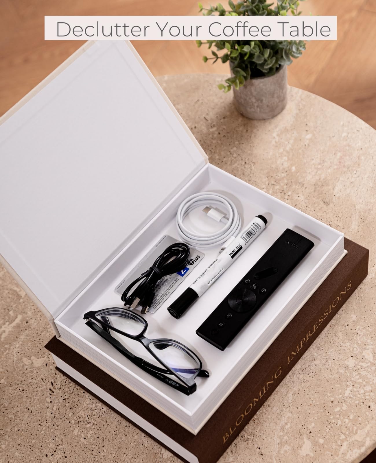 Fveuc storage-enabled books keep small items within reach.