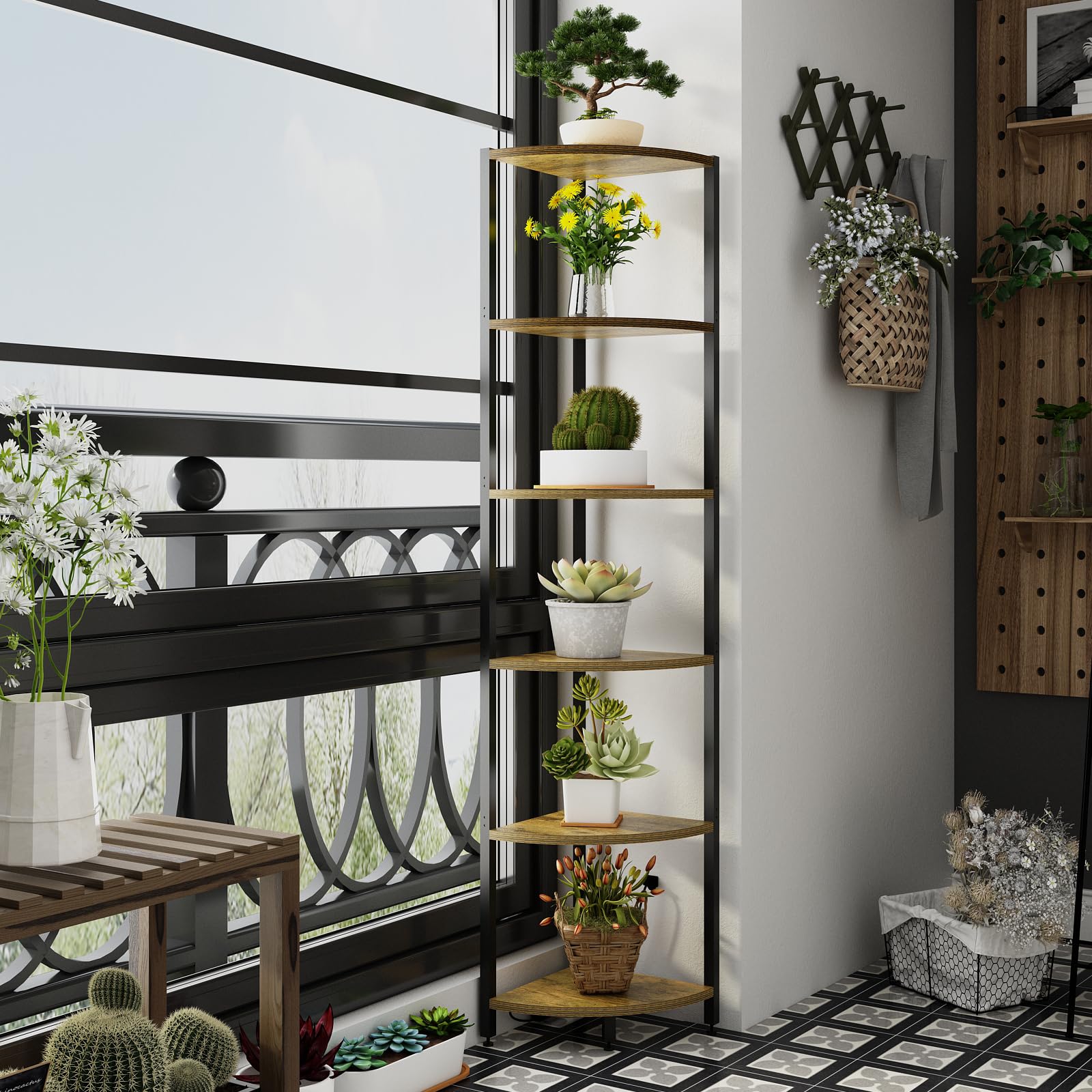 FviMzailon 6-tier storage provides ample room for display.