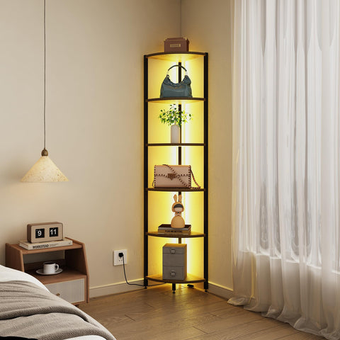 FviMzailon versatile corner shelf fits living room, bedroom, or bath.