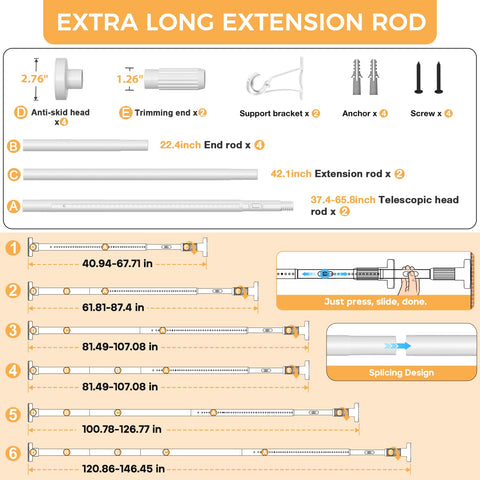 Fvonzn tension rod anti-rust coating protects indoor and outdoor use.