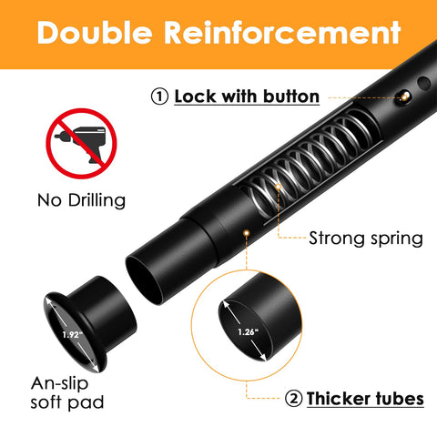 FVONZN tension rod with anti-slip grips stays put on tile and glass.