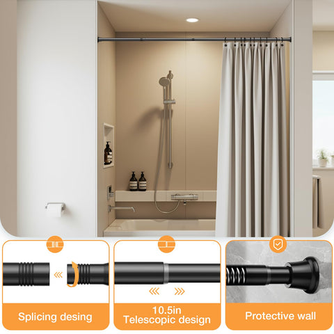 fvonzn tension rod with locking endcaps ensure secure fit and easy adjustment