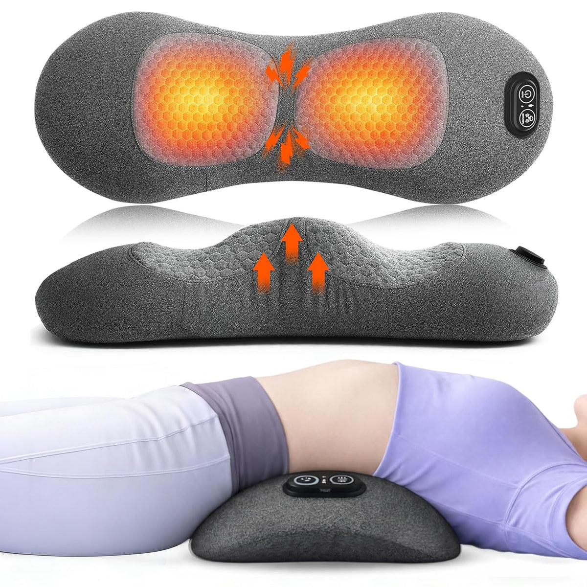 FWW 3-in-1 lumbar pillow massage feature enhances home comfort.