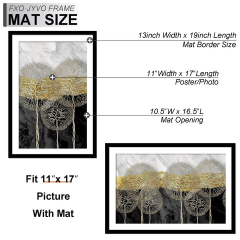 Fxojyvo 13x19 frame without mat highlights clean edge-to-edge display.