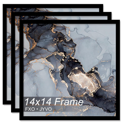 Fxojyvo 14x14 frame front view with crystal-clear cover for wall display.