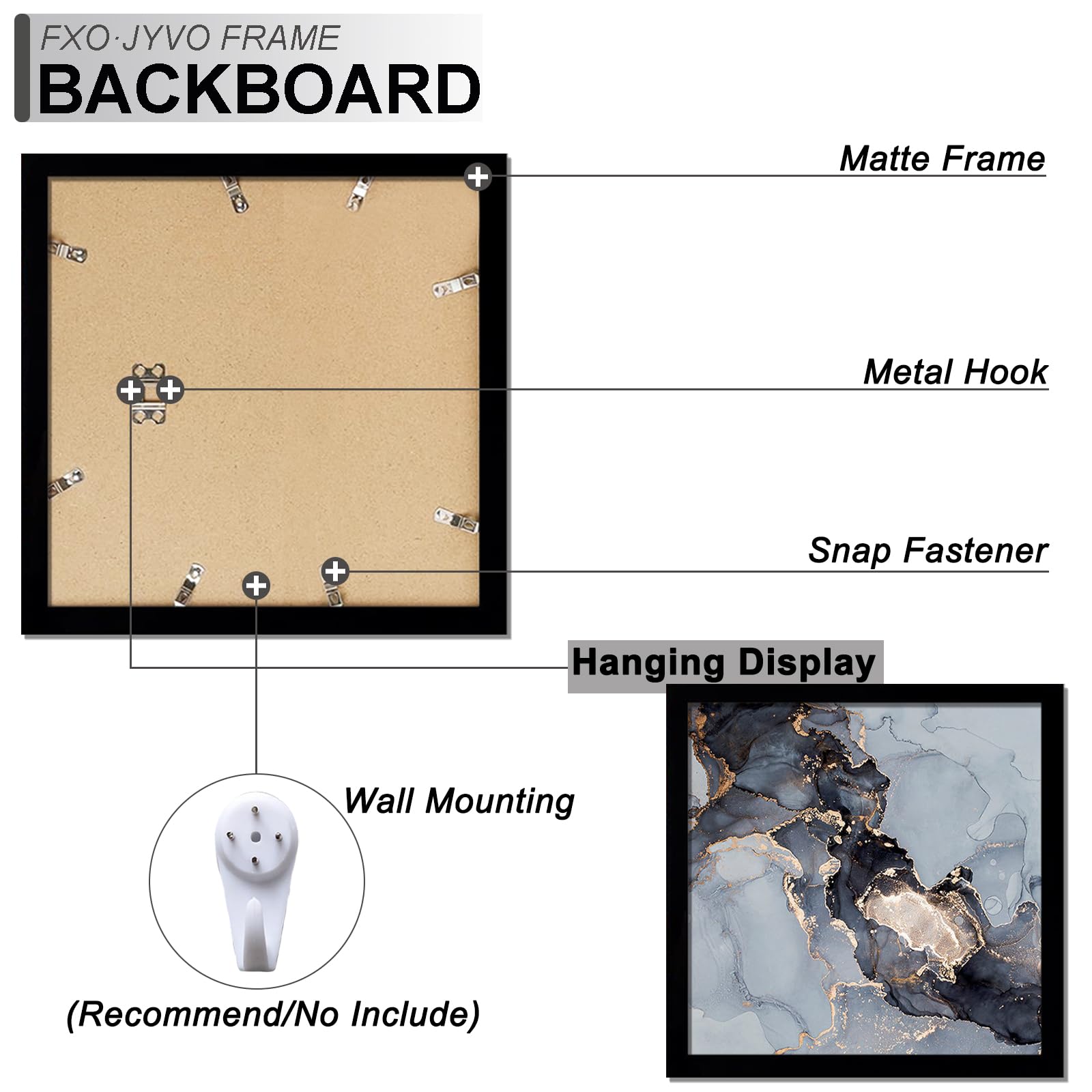 Fxojyvo 14x14 frame on wall demonstrates modern decor compatibility.