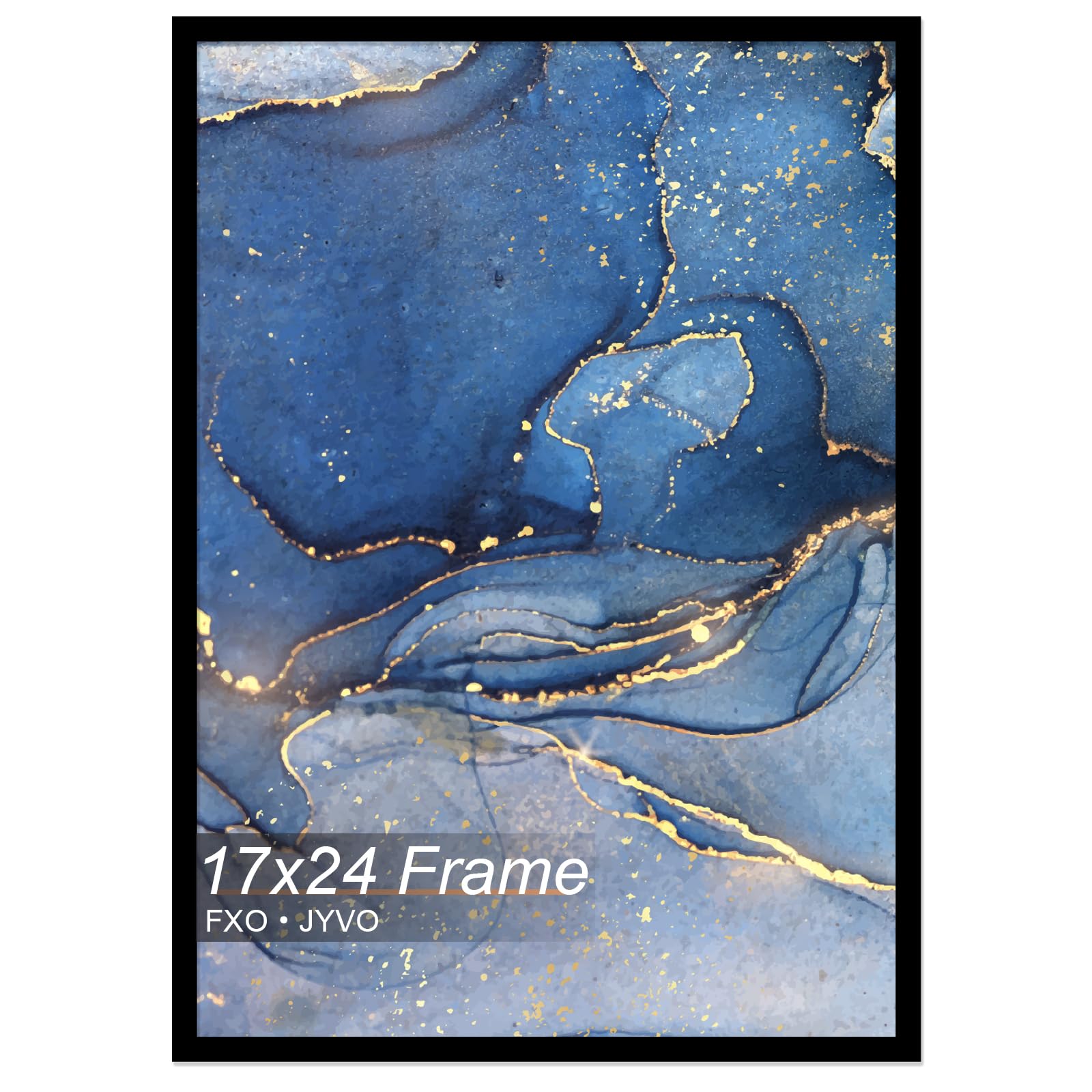 Fxojyvo 17x24 frame front view highlighting slim black profile for wall display