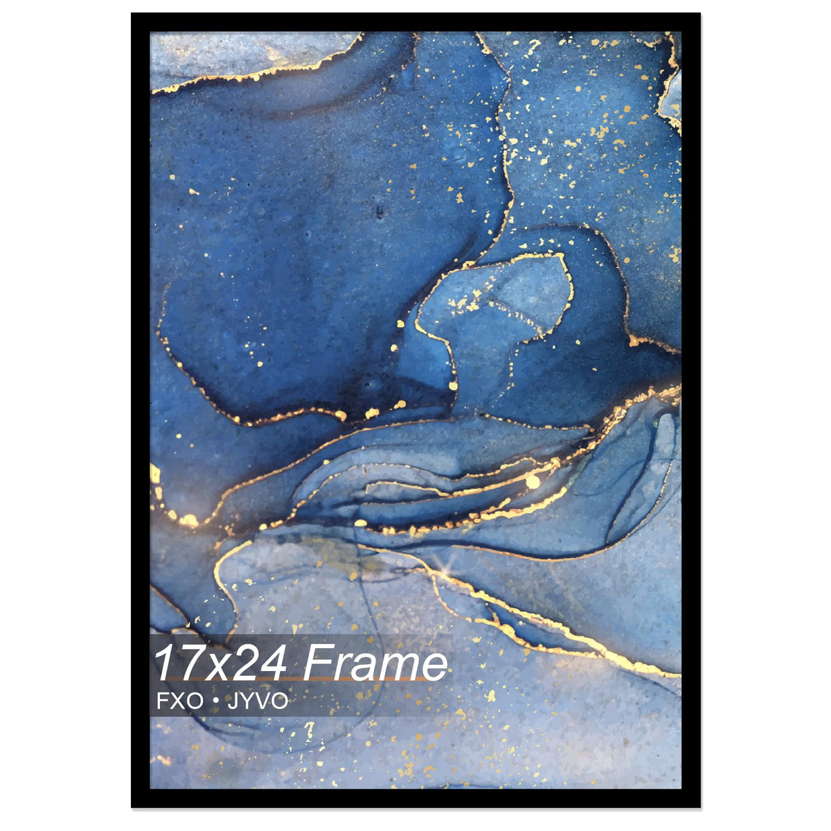 Fxojyvo 17x24 frame front view highlighting slim black profile for wall display
