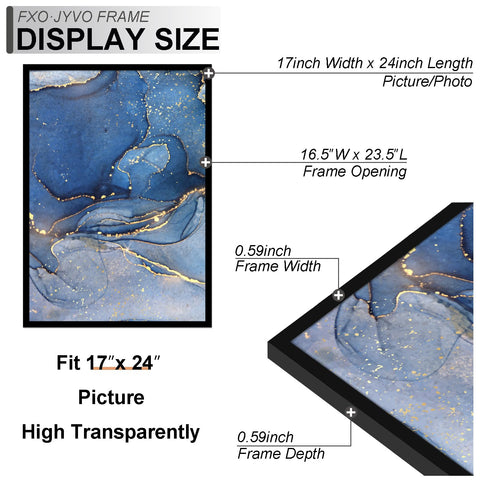 Fxojyvo 17x24 frame protective cover close-up shows clear viewing surface