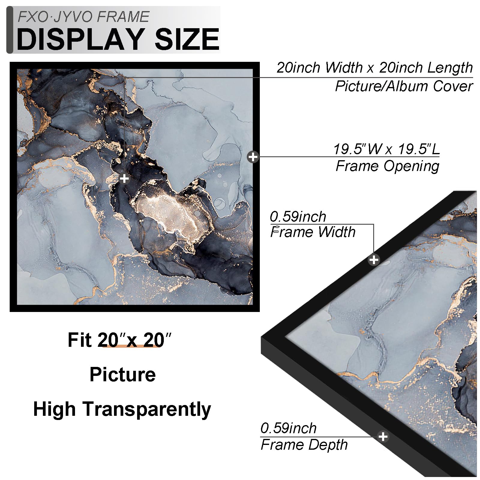 Fxojyvo 20x20 frame wall-mount backboard ready for easy display