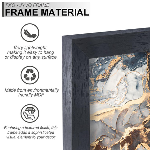 Fxojyvo 24x32 frame close-up shows wood-grain texture for upscale decor