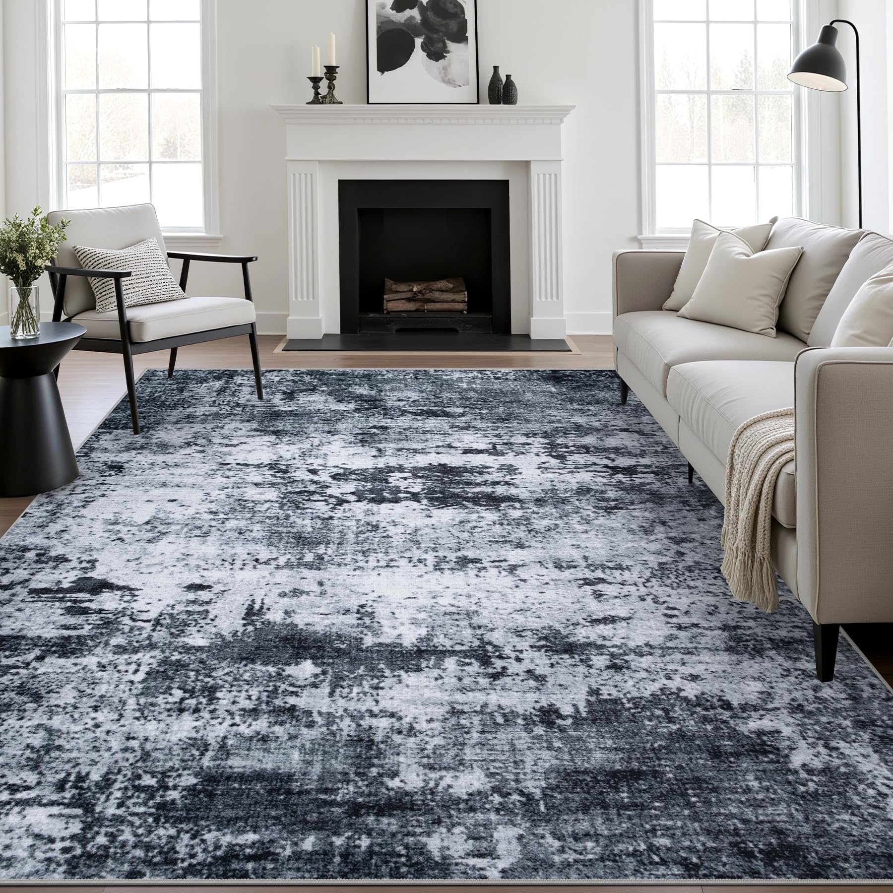 FXRHLP 6x9 area rug with abstract design enhances living spaces with modern style.