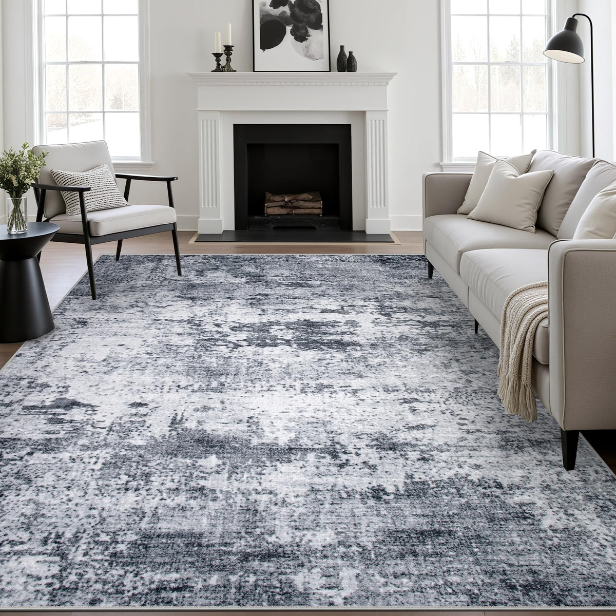 FXRHLP 8x10 area rug in living room with warm, soft underfoot feel.