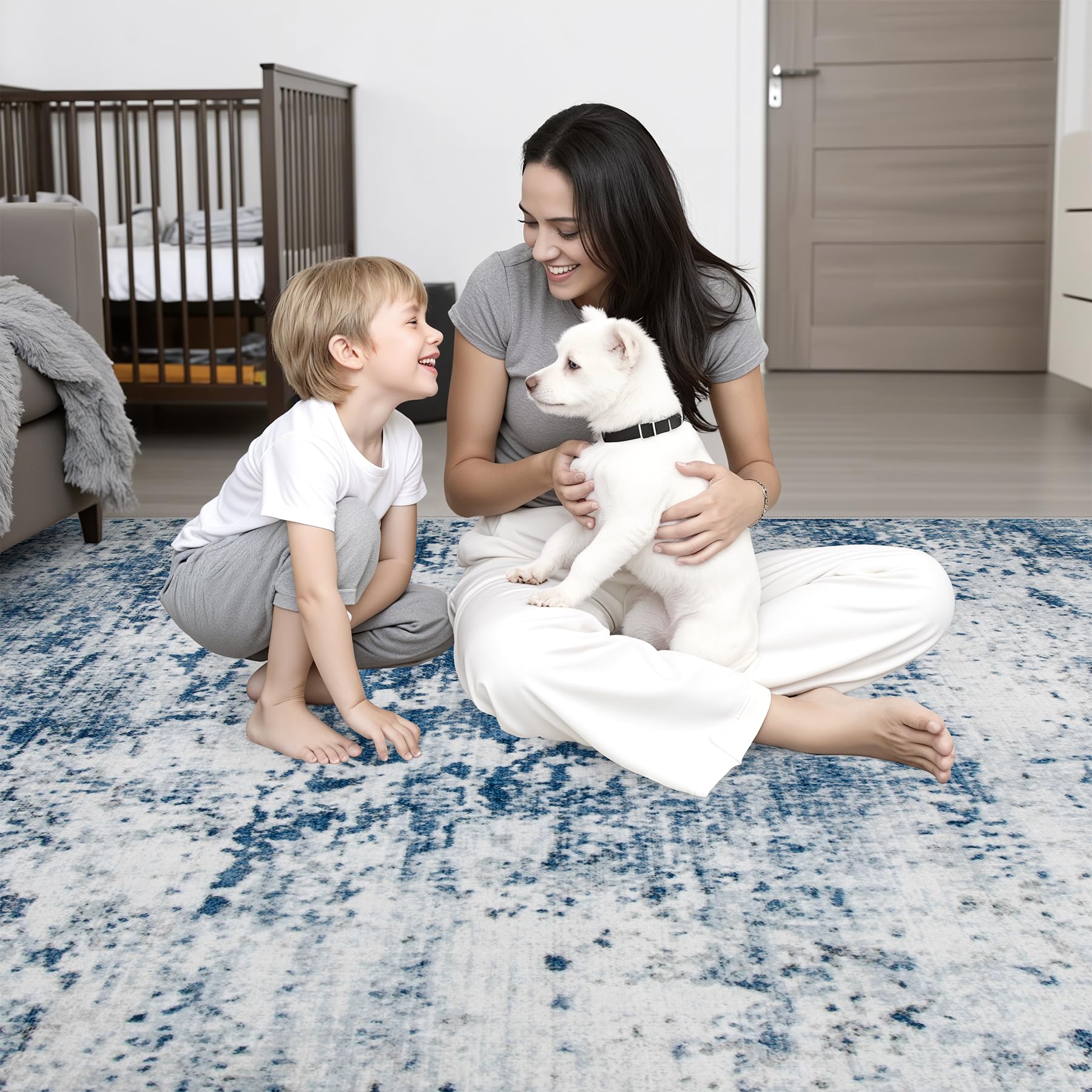 FXRHLP area rug adds warmth under dining tables and seating groups.
