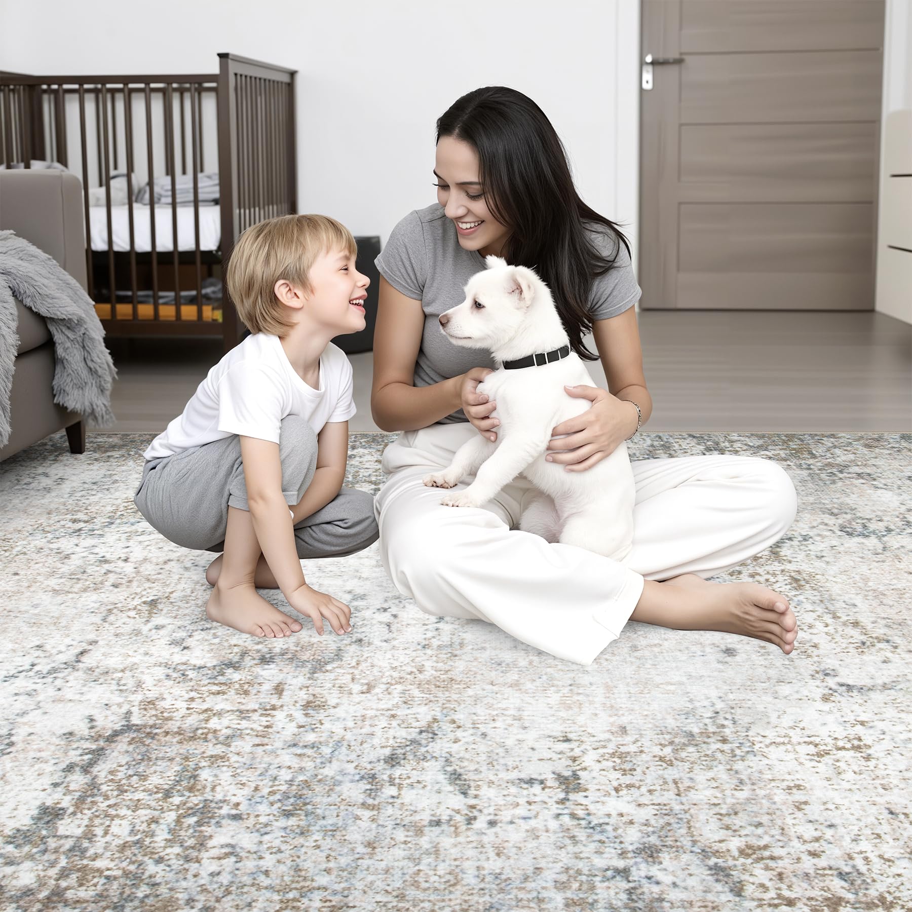 FXRHLP crease-removal tips help flatten the rug quickly after unrolling