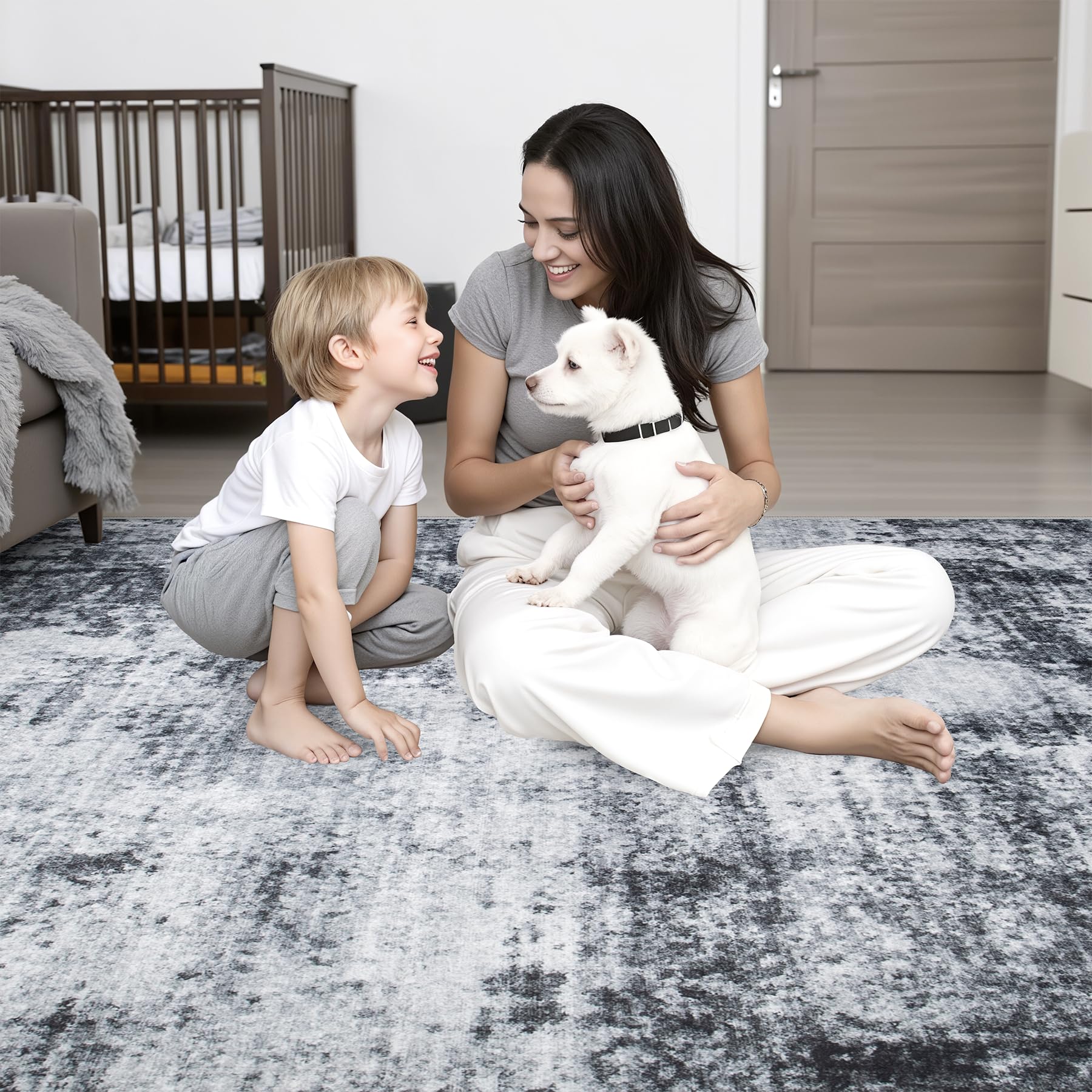 FXRHLP easy-clean home office rug maintains a neat, professional look.
