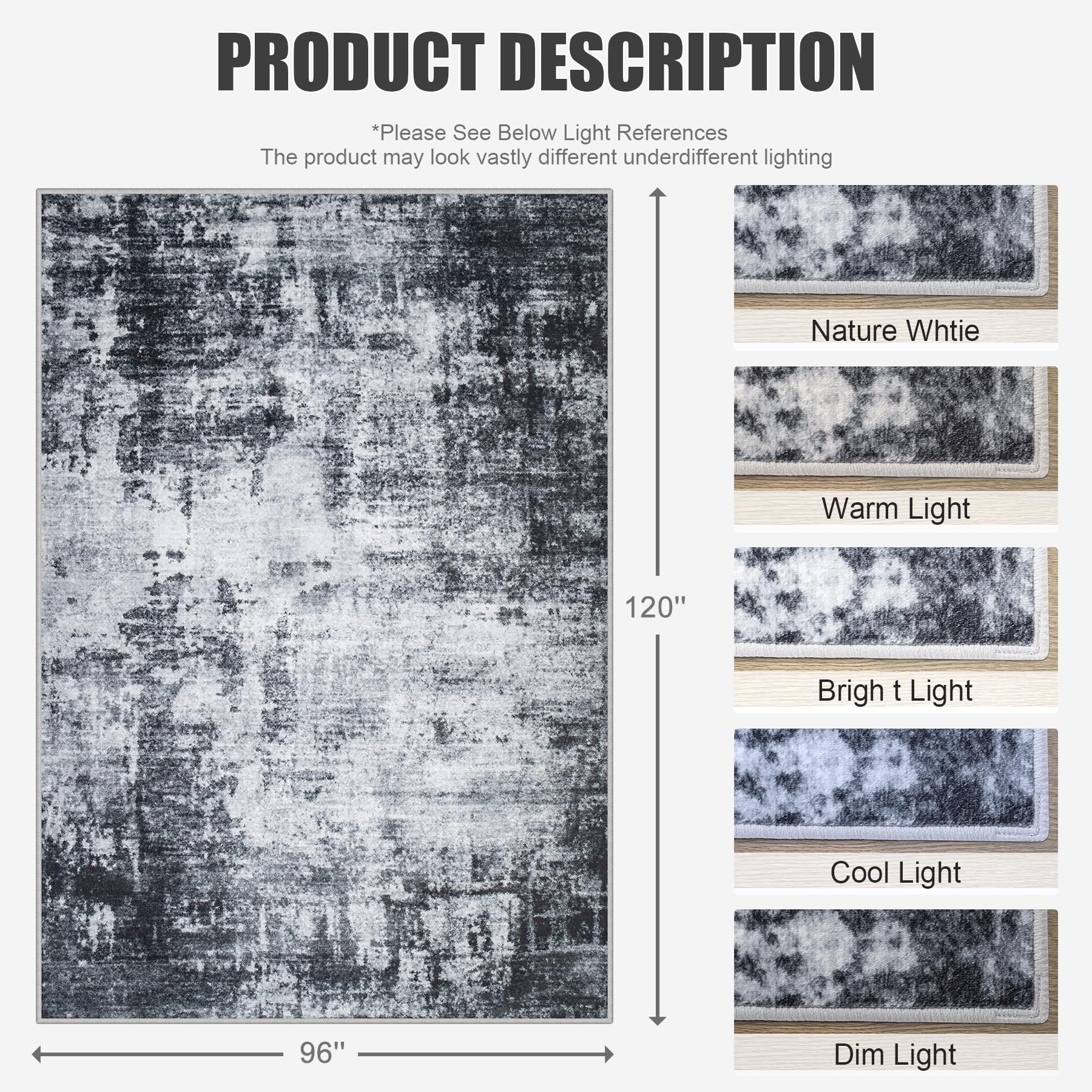 FXRHLP easy-clean rug supports quick spot wipeups after spills