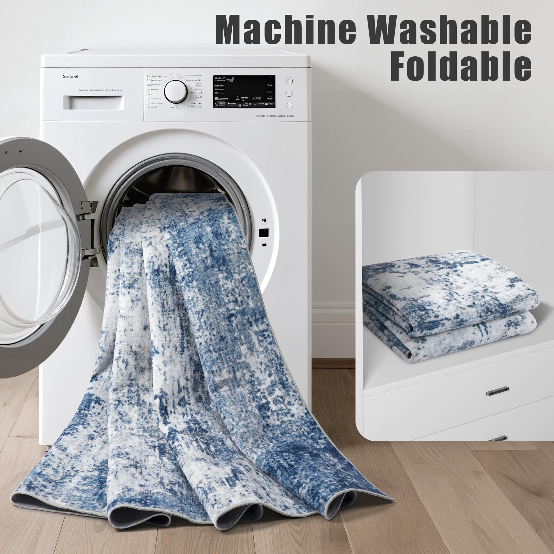 FXRHLP machine washable rug makes cleaning quick and simple.