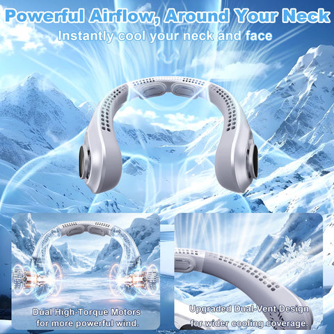 FYALLASO 5-speed neck fan ensures customizable airflow on the go.