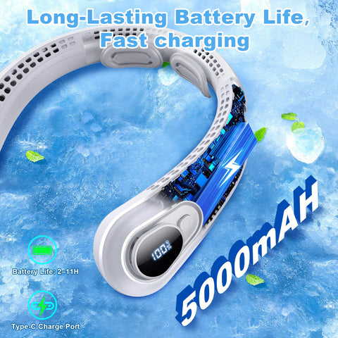 FYALLASO quiet wearable fan delivers peaceful cooling during work or travel.