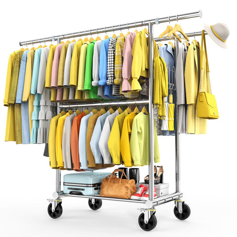FYBEE heavy-duty rack side view shows a sturdy stainless steel frame