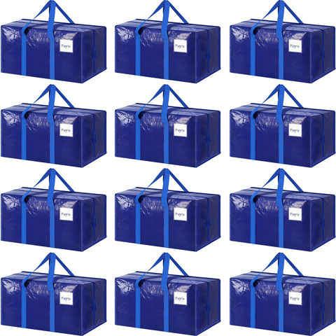 FYGRIP 12-pack moving bags showcase a durable zipper and reinforced stitching for heavy loads.