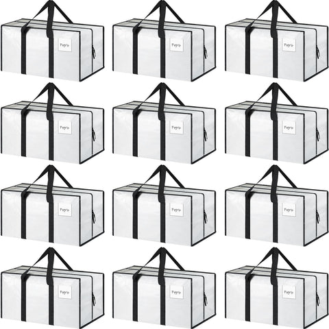 FYGRIP 12-pack extra-heavy-duty bags with open zipper for quick packing
