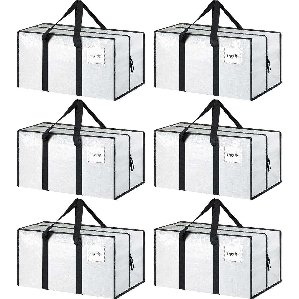 FYGRIP 6-pack extra heavy duty bags front view demonstrates sturdy build for secure moves