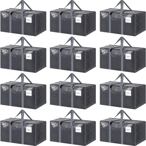 FYGRIP extra-heavy-duty moving bags with open zipper, ideal for quick packing and loading.