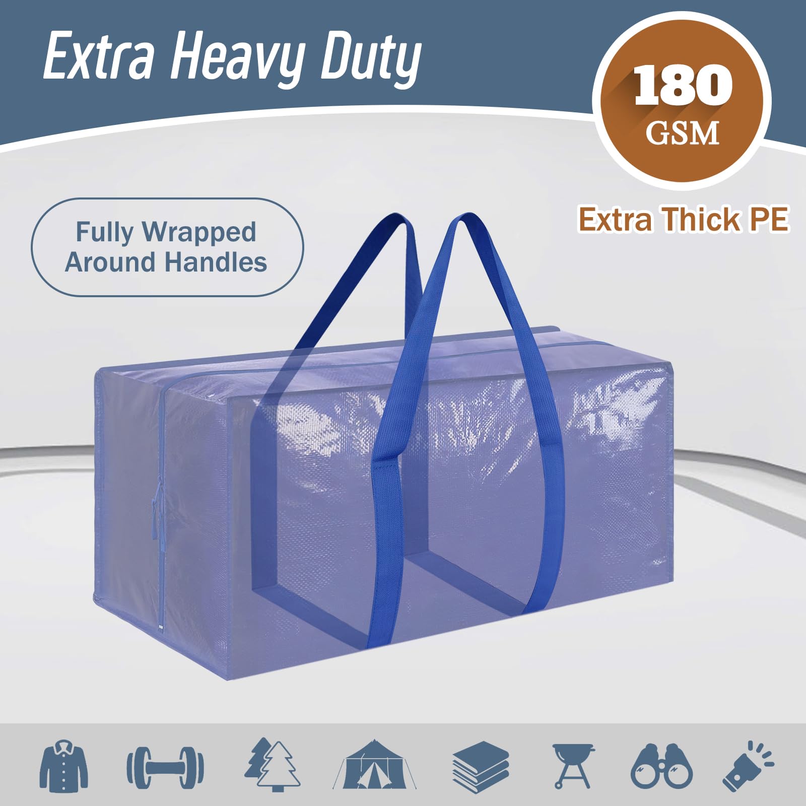 FYGRIP extra-large capacity moving bags open for easy packing of bulky items.