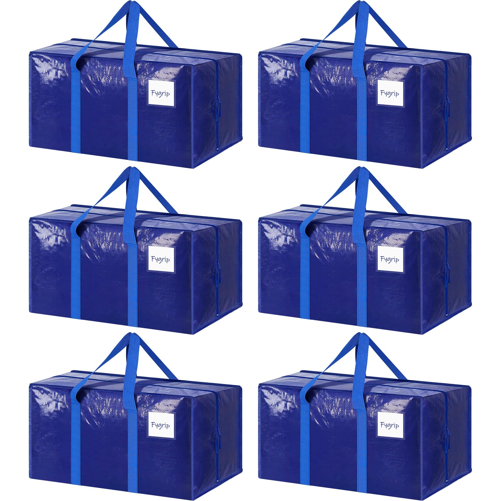 FYGRIP six-pack moving bags with a strong zipper and reinforced stitching for durable packing.