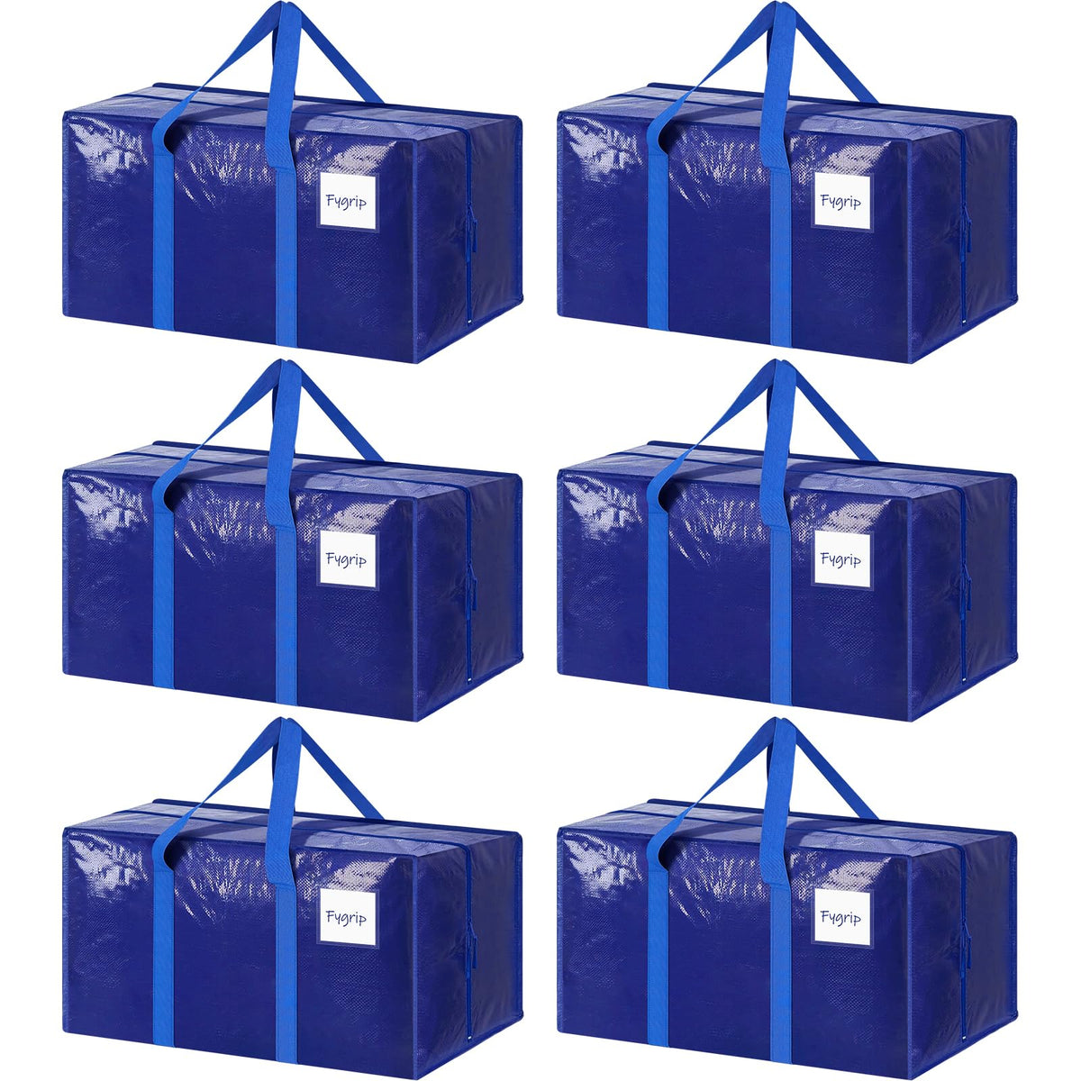 FYGRIP six-pack moving bags with a strong zipper and reinforced stitching for durable packing.