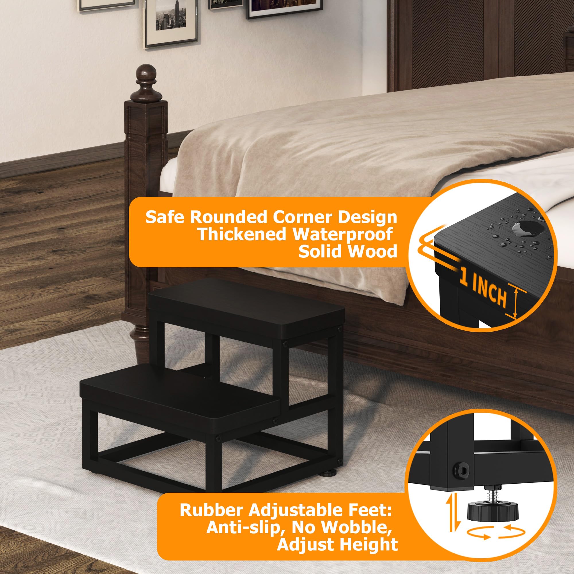FYGUES heavy-duty stool rated for 500 lbs and daily use