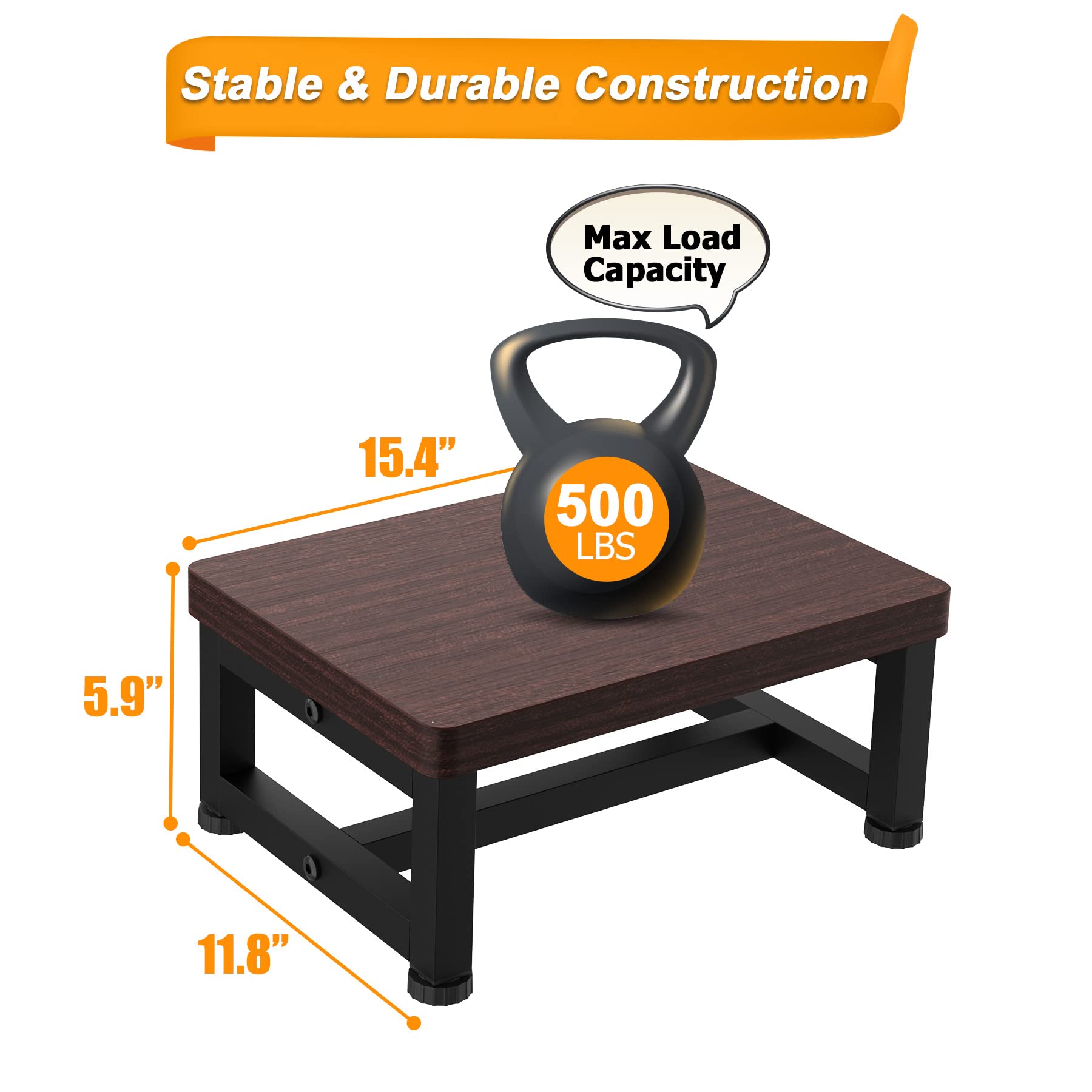 FYGUES wooden stool supporting up to 500 pounds for reliable lifting