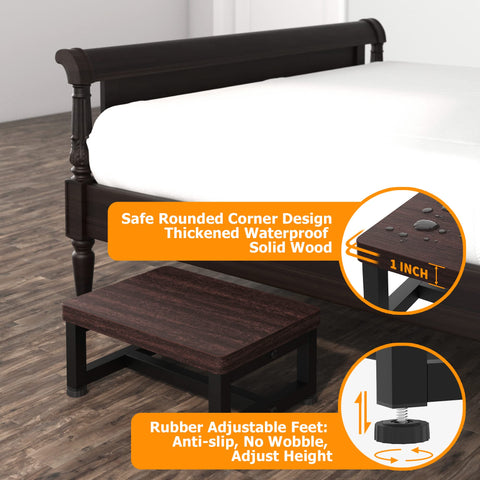 FYGUES step stool showing non-slip rubber feet for safety