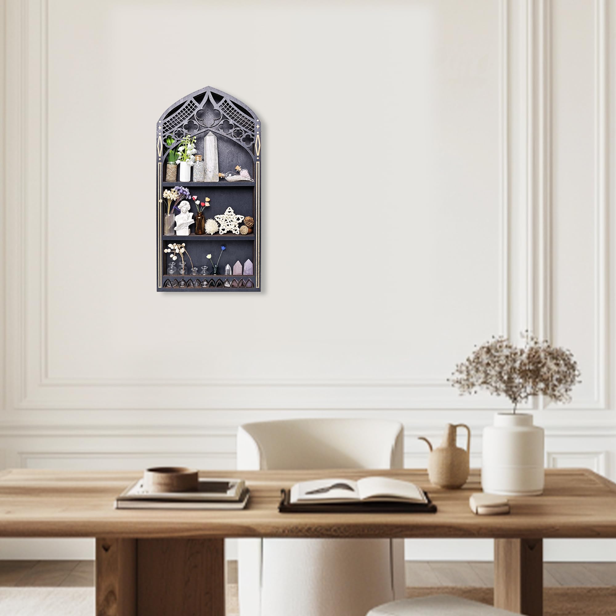 FNYDOX crystal shelf adds wall art for bedroom or living room