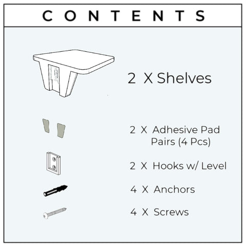 Fytz Design shelf holding phone and glasses for everyday use