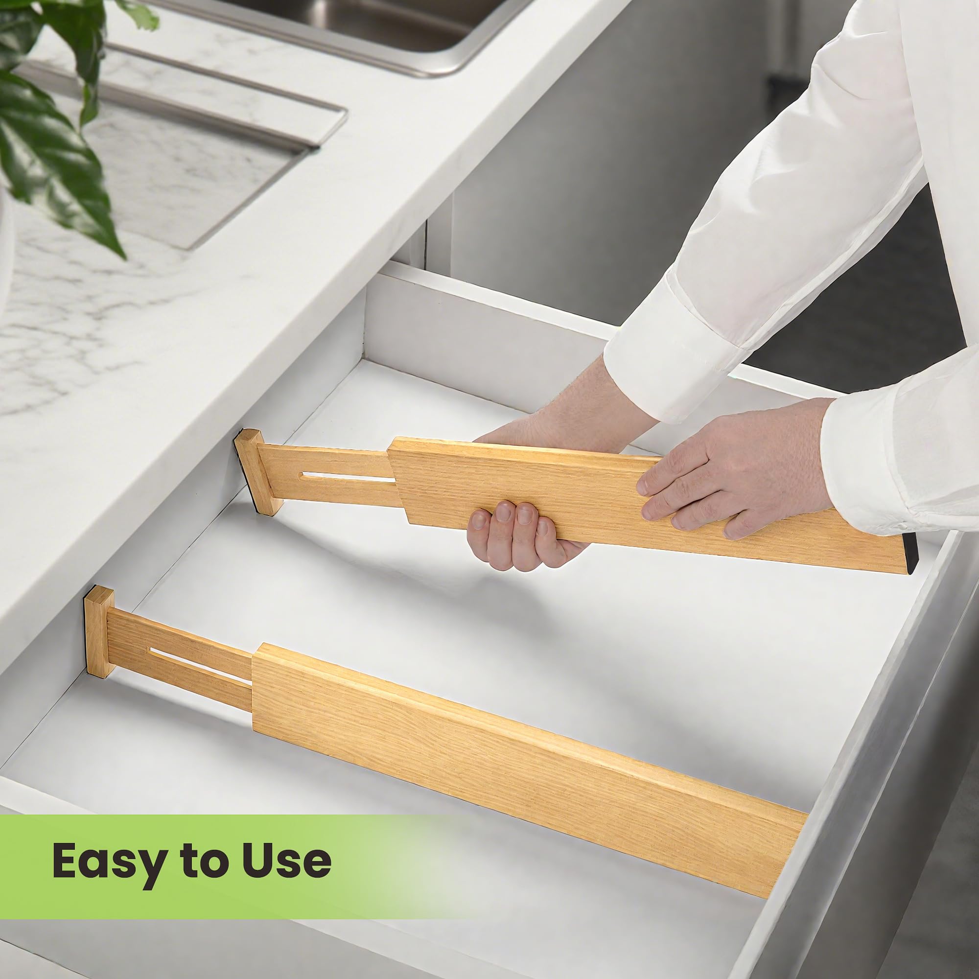 Fyvva drawer-divider-easy-install demonstrates quick pull-and-fit setup